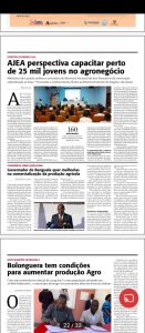 Foto de reportagem de jornal sobre a abertura nacional formativa 2025 da AJEA.